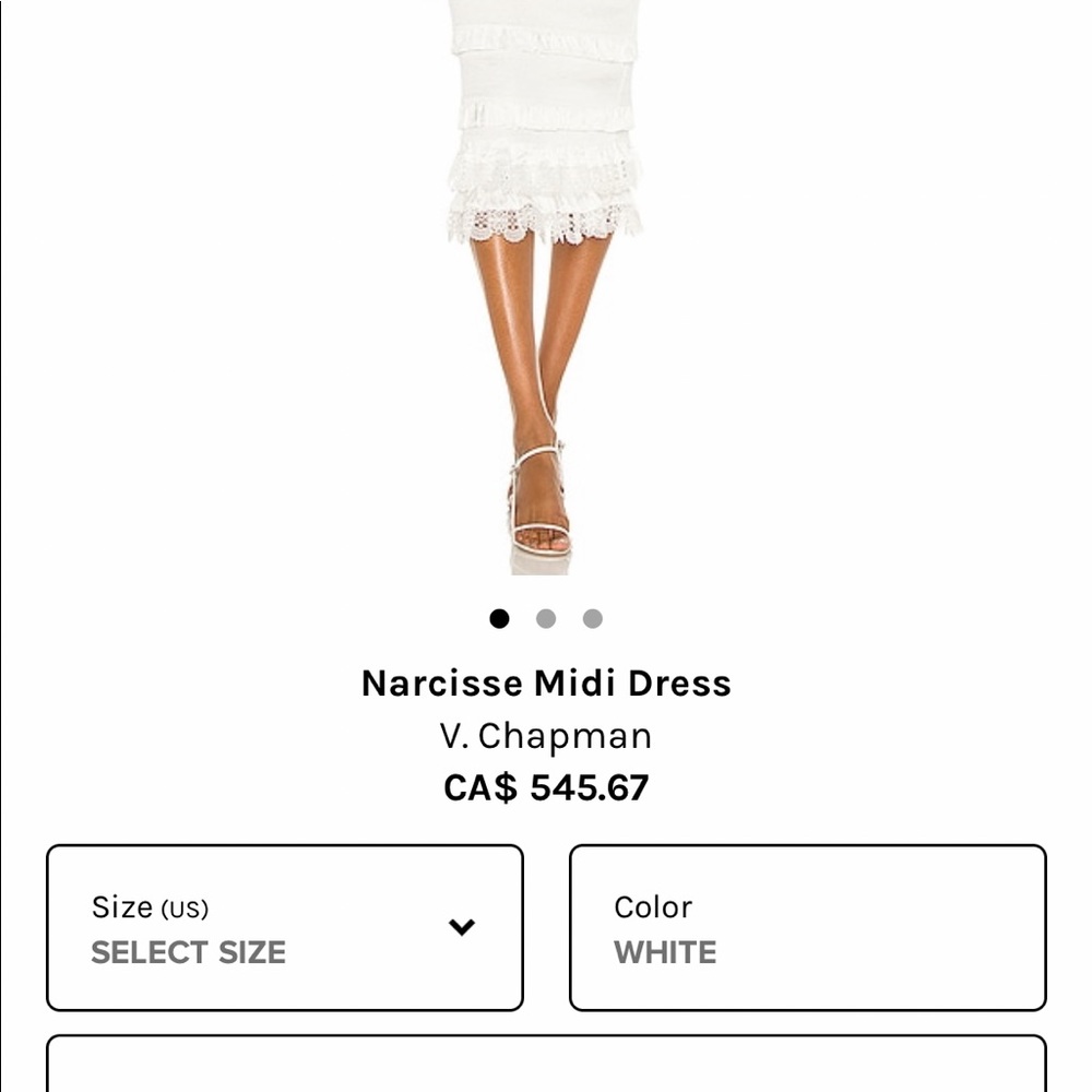 NARCISSE MIDI DRESS IN WHITE, V. Chapman. From Revolve - Picture 2 of 6